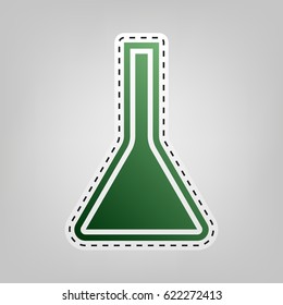 Jug icon illustration. Vector. Green icon with outline for cutting out at gray background.