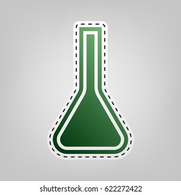 Jug icon illustration. Vector. Green icon with outline for cutting out at gray background.
