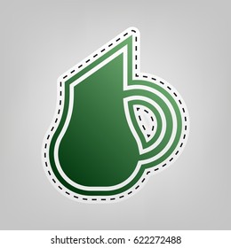 Jug icon illustration. Vector. Green icon with outline for cutting out at gray background.