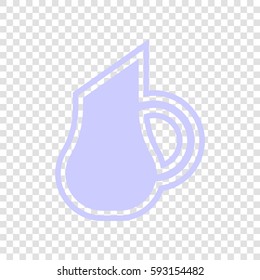 Jug icon illustration. Vector. Periwinkle icon on transparent background.