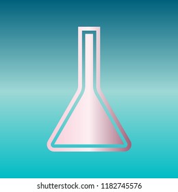 Jug icon illustration. Vector. Pink bronze gradient icon at turquoise gradient background.