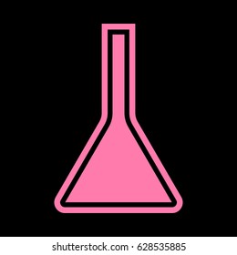 Jug icon illustration. Vector. Pink icon on black background.