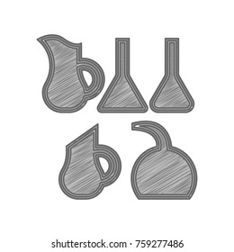 Jug icon illustration. Vector. Shaded gray icon on white background. Isolated.