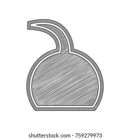 Jug icon illustration. Vector. Shaded gray icon on white background. Isolated.