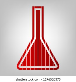 Jug icon illustration. Vector. Vertically divided icon with colors from reddish gradient in gray background with light in center.