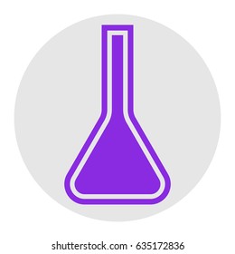 Jug icon illustration. Vector. Violet flat icon on light gray circle at white background. Isolated.