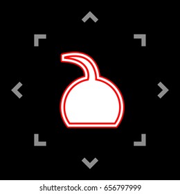 Jug icon illustration. Vector. White icon in gray focus like mandala on black background.