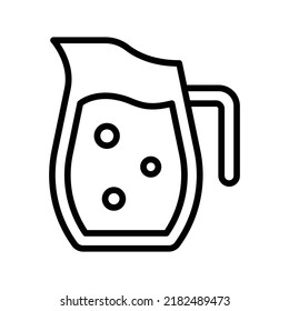Jug Icon. Line Art Style Design Isolated On White Background