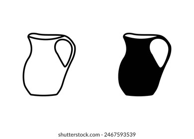 Jug icon, linear isolated illustration, thin line vector, web design sign, outline concept symbol with editable stroke on white background.