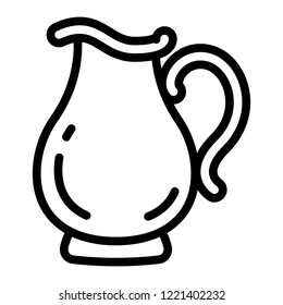 Jug icon. Outline jug vector icon for web design isolated on white background