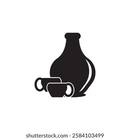 Jug icon. Set of jugs silhouettes isolated on white background. Water jug icon. Vector illustration