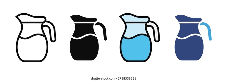 conjunto de ícones jug. símbolo de recipiente líquido. ícone vase. ilustração vetorial 