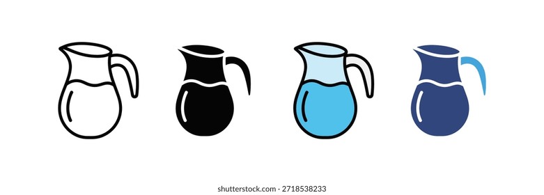 conjunto de ícones jug. símbolo de recipiente líquido. ícone vase. ilustração vetorial 