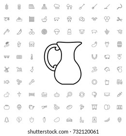 Jug icon. set of outline agriculture icons.
