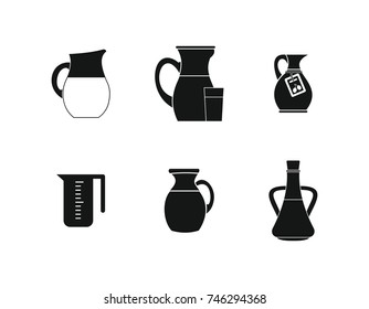 Jug icon set. Simple set of jug vector icons for web design isolated on white background