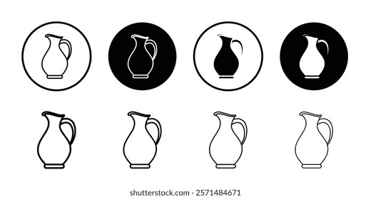 jug icon Simple outline illustration set