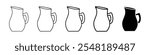 jug icon Simple thin line logo set