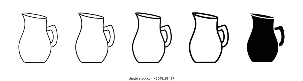 ícone jug Conjunto de logotipo de linha fina simples