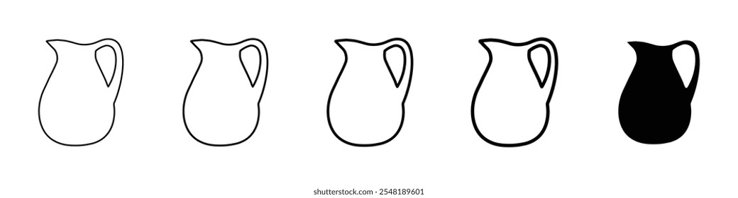 jug icon Simple thin line logo set