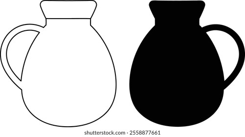 Jug icon vector silhouette Jug of Water Icon in trendy glyph style isolated on background.