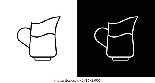 Ícones jug vetor preto e branco, conjunto de ícones de linha.