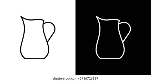 Ícones jug vetor preto e branco, conjunto de ícones de linha.