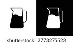 Jug icons editable flat black and white icons pack. Vector EPS10