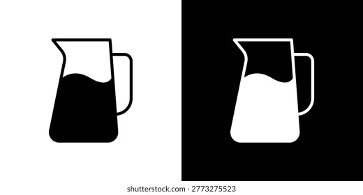 Jug icons editable flat black and white icons pack. Vector EPS10