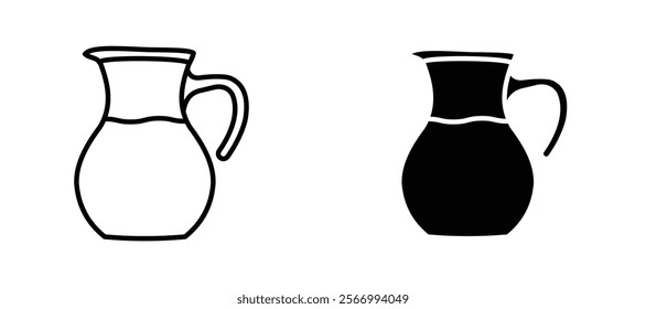 Jug icons in outline and fill. vector illustration for ui.