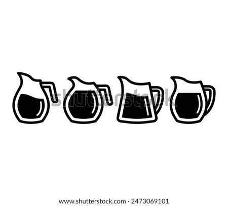 jug icons symbol vector design black white color flat illustration collections isolated
