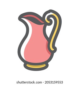 Jug jugful tableware Vector icon Cartoon illustration