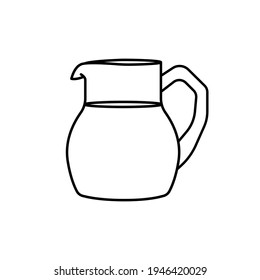Jug of juice. Flat vector icon. Juice Jug Icon Square Button Set stock illustration