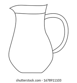 Jug Line Art Clip art Isolated Editable Stroke Illustration