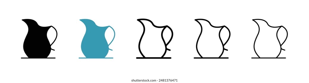 Jug line icon vector set.