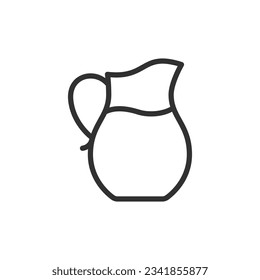 Jug of liquid, linear icon. Line with editable stroke
