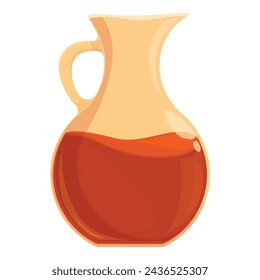 Jug maple syrup icon cartoon vector. Pure product. Cookery label tree