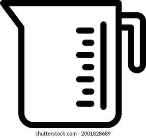 jug measurement vector thin line icon