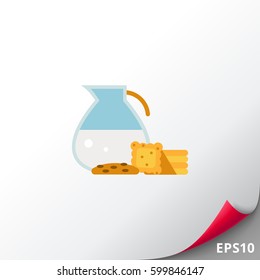 Jug with milk and cookies