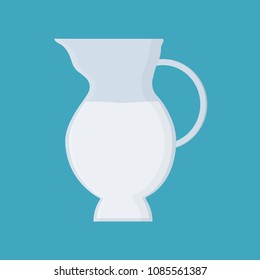 Jug of milk icon in flat design.