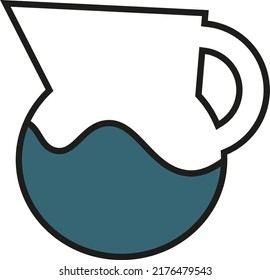 Jug aus Milch, Illustration, Vektorgrafik auf weißem Hintergrund.