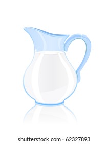 jug of milk isolated on white background