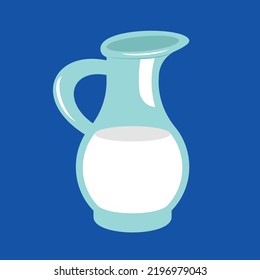 a jug of milk on a blue background