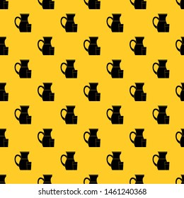 Jug of milk pattern seamless vector repeat geometric yellow for any design