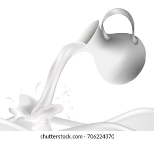 A jug with milk. Vector.