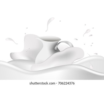 A jug with milk. Vector.