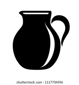 Jug for milk or water canister. Simple icon of pitcher logotype vector illustration for web or print design.