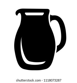 Jug for milk or water canister. Simple icon of pitcher logo vector illustration for web or print design.