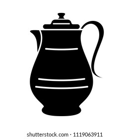 Jug for milk or water canister. Simple icon of pitcher logotype vector illustration for web or print design.