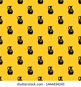 Jug with olive oil pattern seamless vector repeat geometric yellow for any design