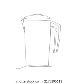 jug one line art drawing style, the jug sketch black linear isolated on white background, the best jug one line art vector illustration.